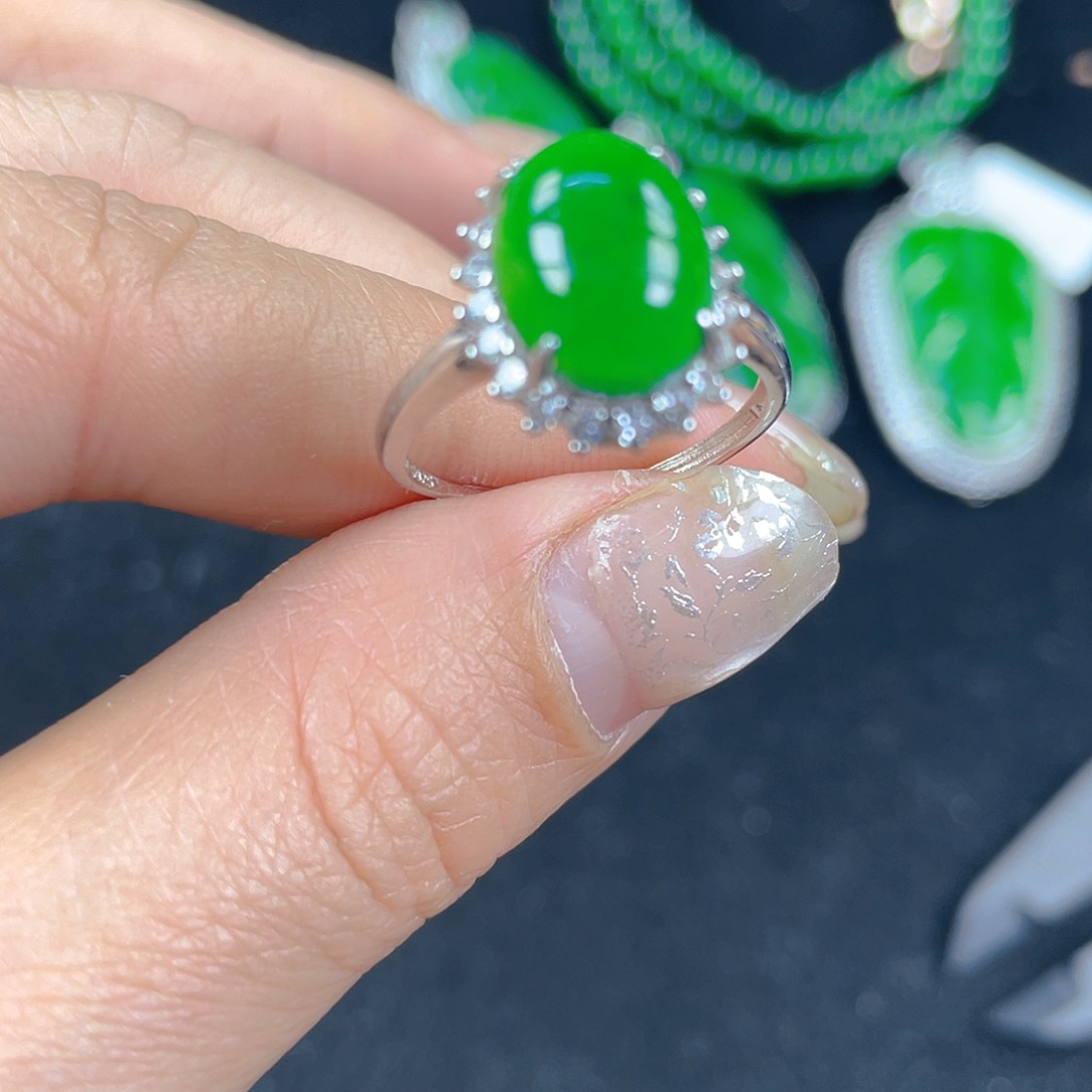 翡翠吊坠(不含链)银S925镶嵌