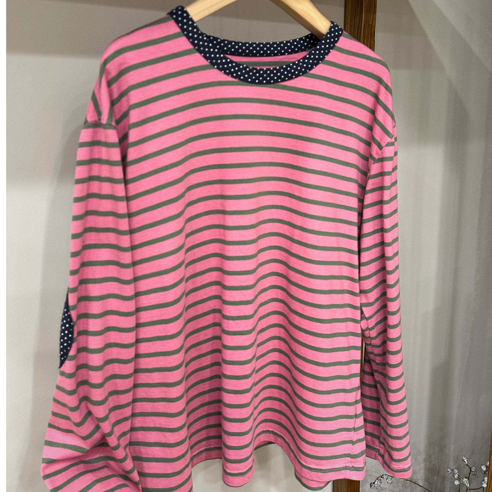  韩国正品/不支持退换/衣柜/补丁条纹长袖/0102/30-25/20