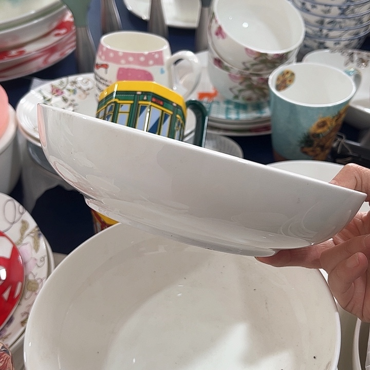 碗微瑕骨瓷韩式盘两只装