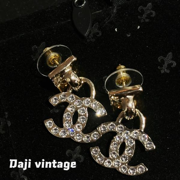 大吉中古/Chanel香奈儿水钻锁头耳钉