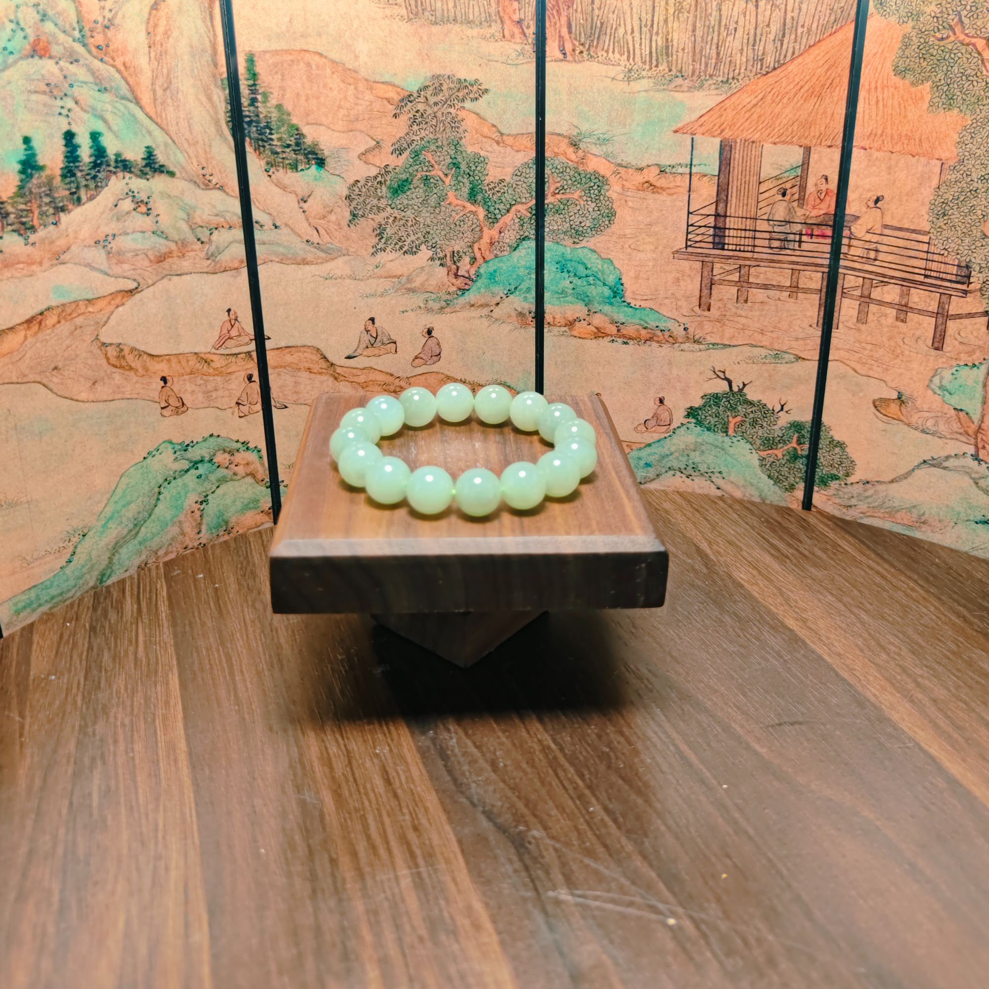 U和田玉晴水圆珠手串（卡12）1838