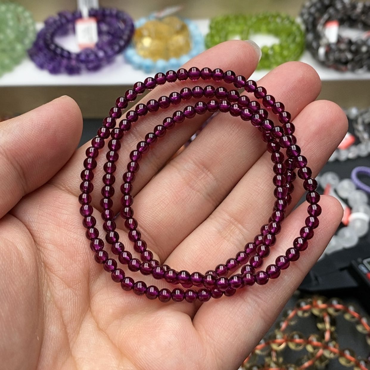 【闪购商品】水晶手链未镶嵌紫牙乌石榴石