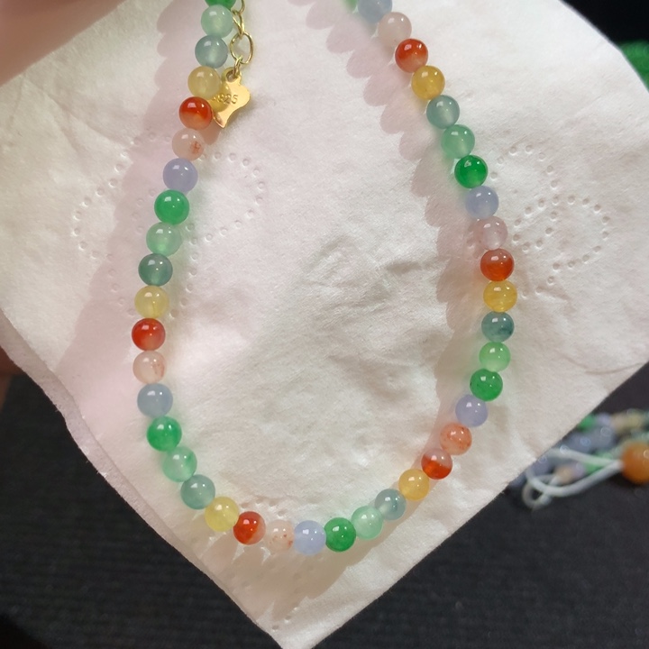 定制翡翠未镶嵌多宝七彩