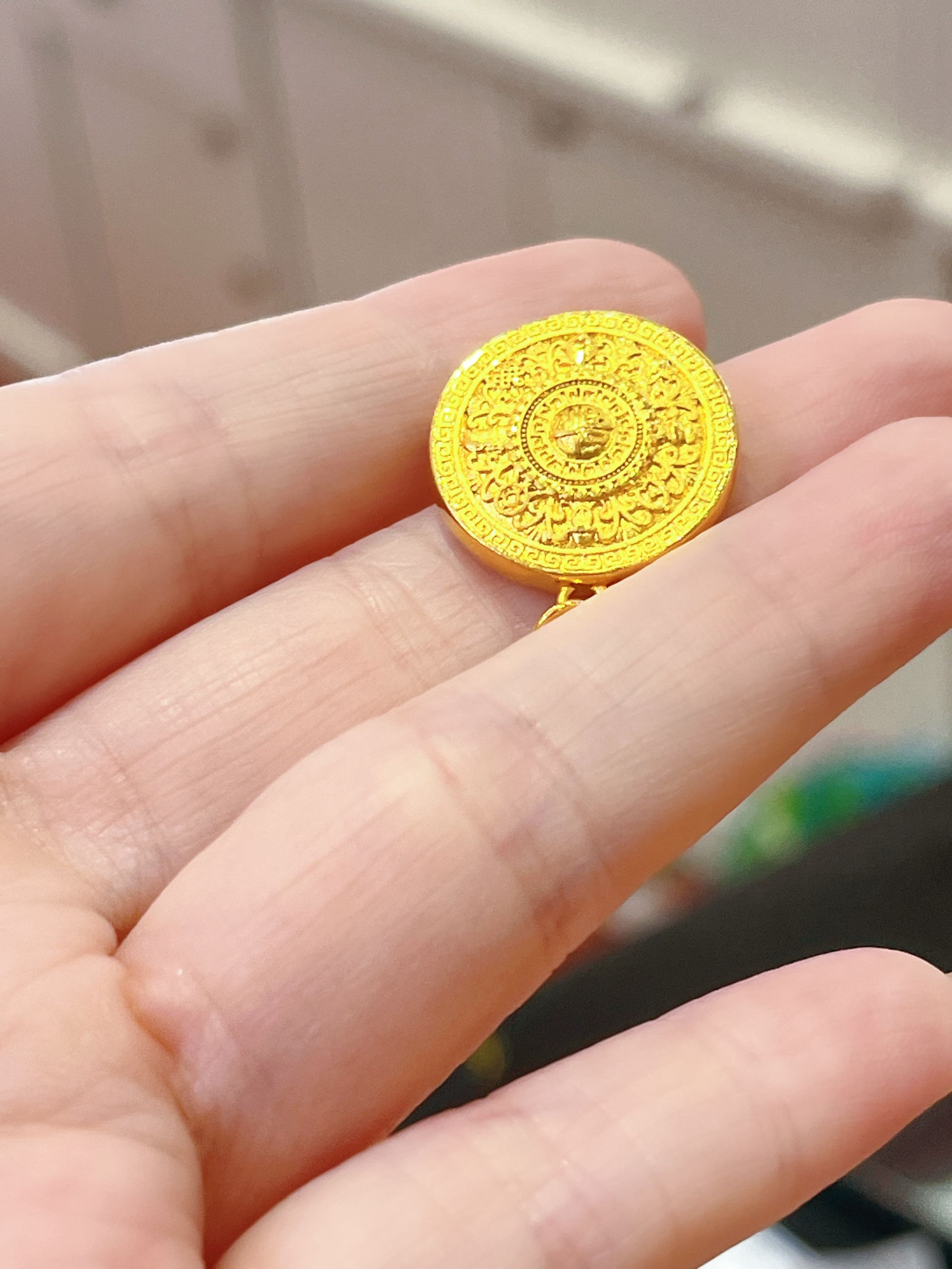 合金吊坠 金轮瑞福罗盘吊坠