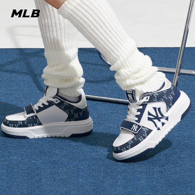 【明星同款】MLB女鞋学长鞋复古老花系列男鞋休闲潮流板鞋3ASXCDN3N