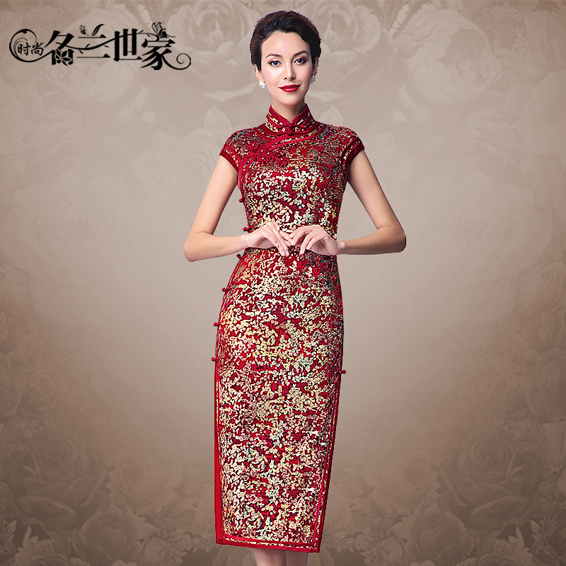 『琉璃』婚宴旗袍改良新中式婚礼礼服连衣裙优雅复古国风MQP10B3611