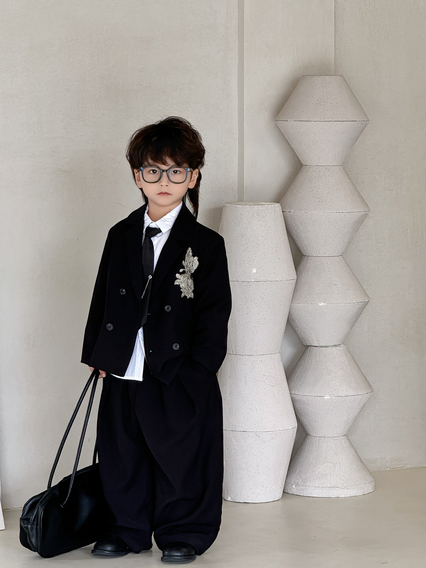 【今今】2025秋季新款韩版百搭刺绣玫瑰小西服潮男女童西装10701