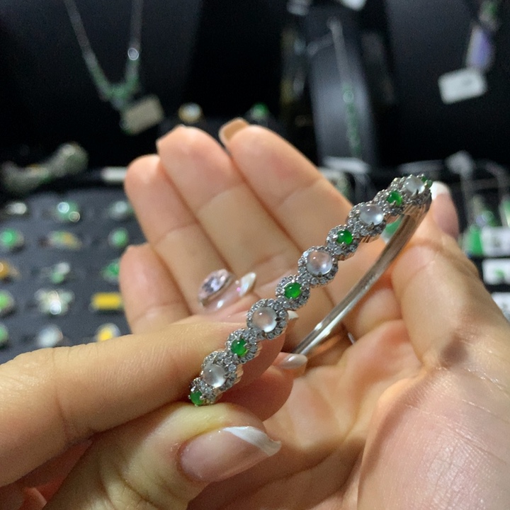 翡翠银S925镶嵌戒指