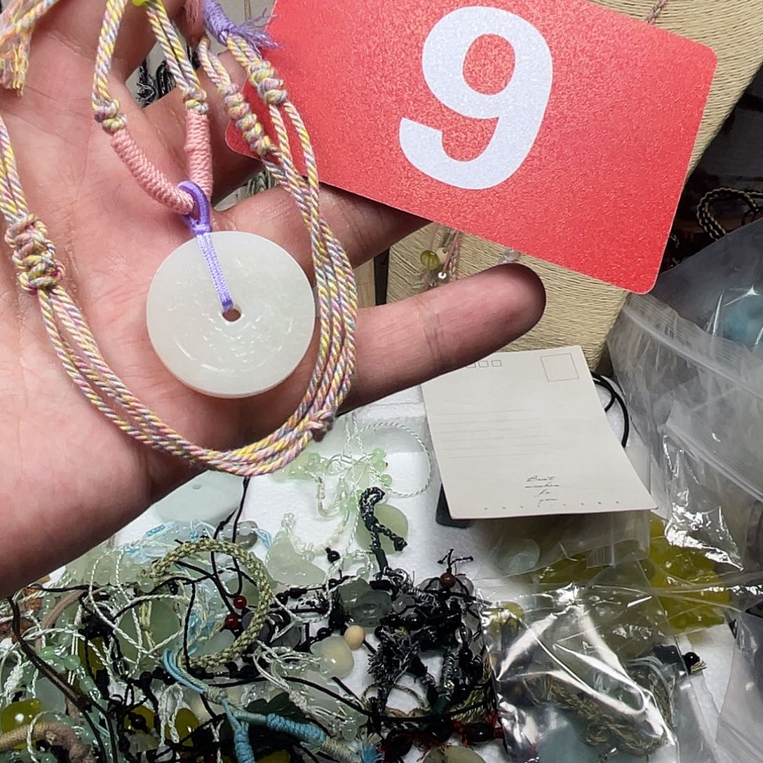 蛇纹石玉合金颈饰