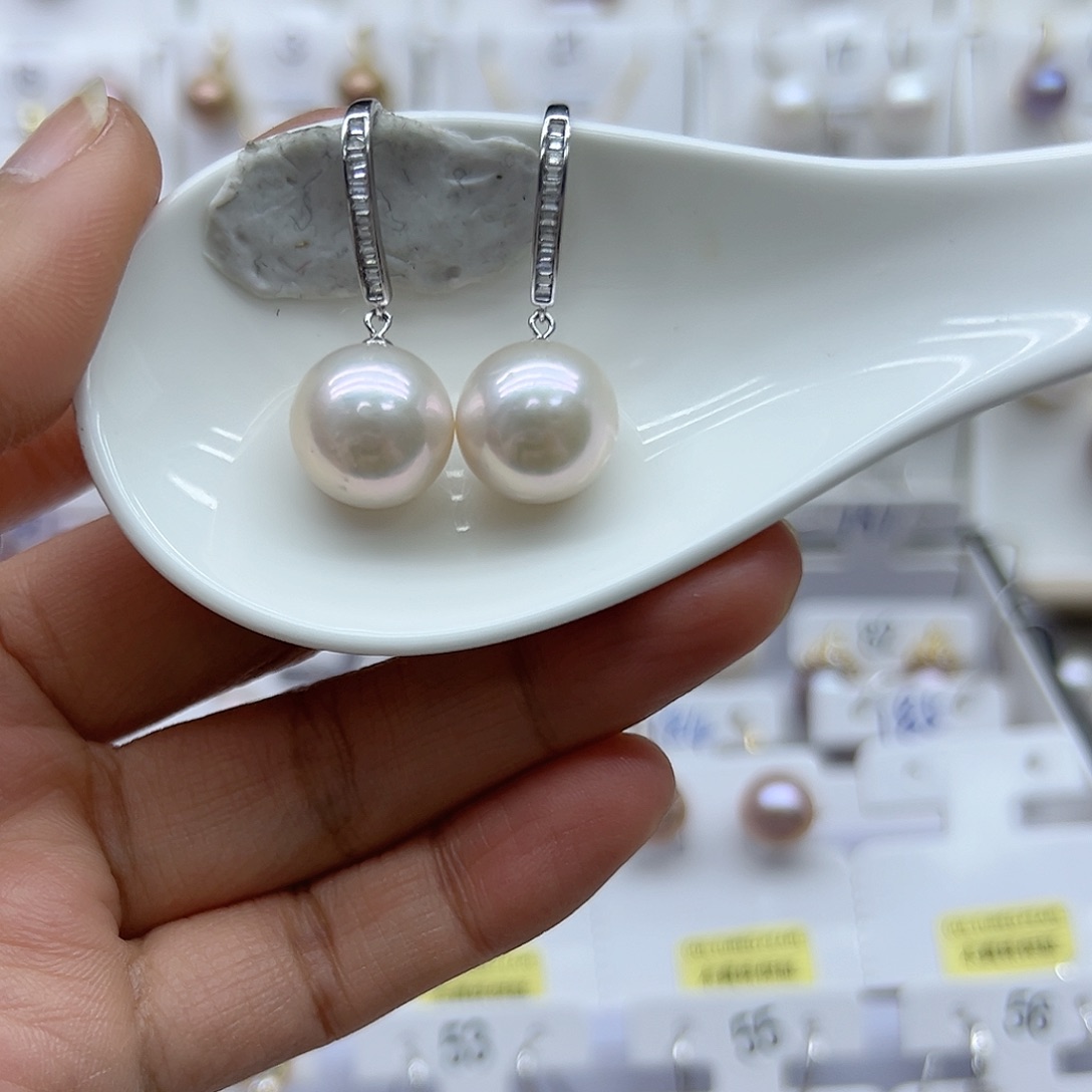 淡水珍珠耳饰银S925镶嵌@*妹拍两单