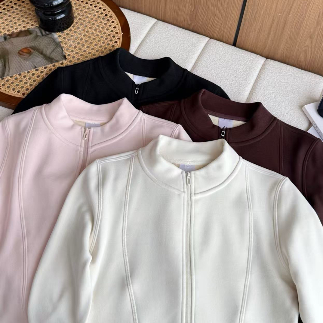 秀秀精选》669石墨烯 双开拉链德容加绒加厚打底