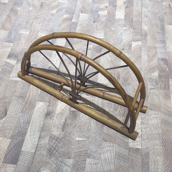 竹子扇子架茶道具摆件