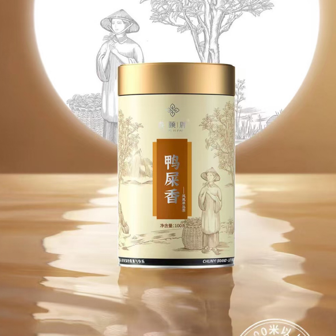 春颐牌鸭屎香银花香头春乌岽山罐装散茶100g装茶叶潮州凤凰单丛茶