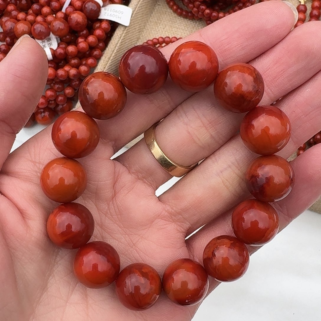 南红玛瑙手链未镶嵌手串原矿南红手串