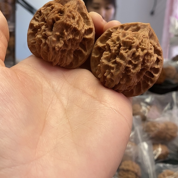 文玩核桃把件43乾隆纹油