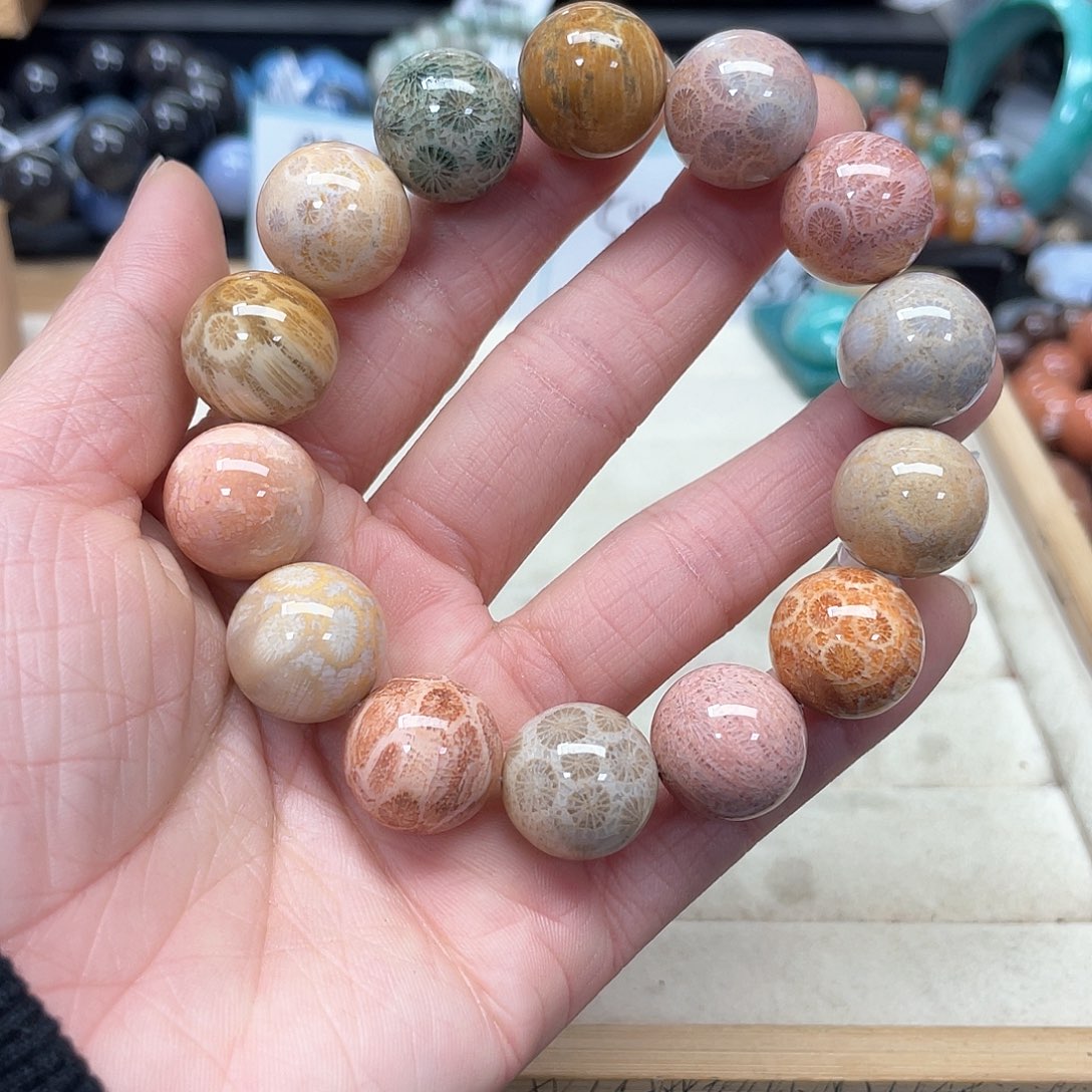 硅化珊瑚（珊瑚玉）手链未镶嵌宁*酱061