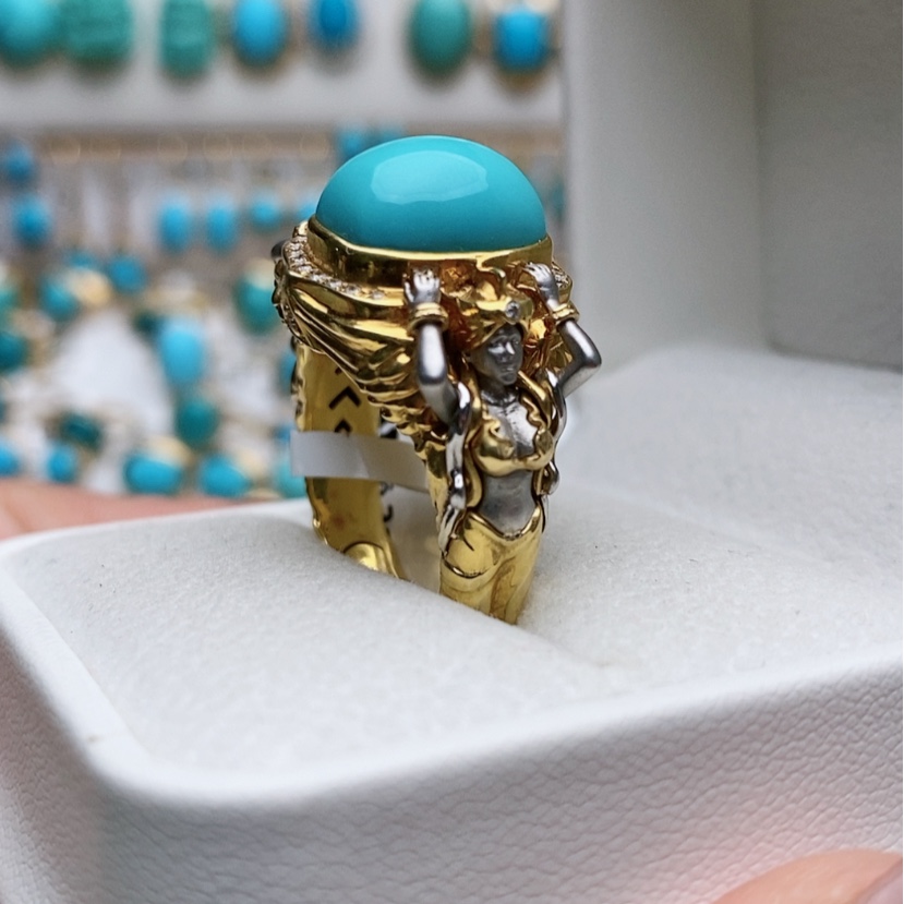 【闪购商品】绿松石珠宝奇石18K金镶嵌