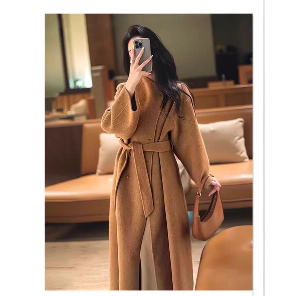 【暖冬密码】2025秋冬新款法式时尚立领设计感重磅双面驼绒羊毛大衣