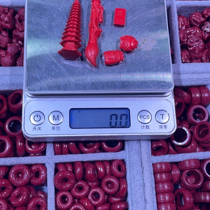 天然辰砂红砂配饰