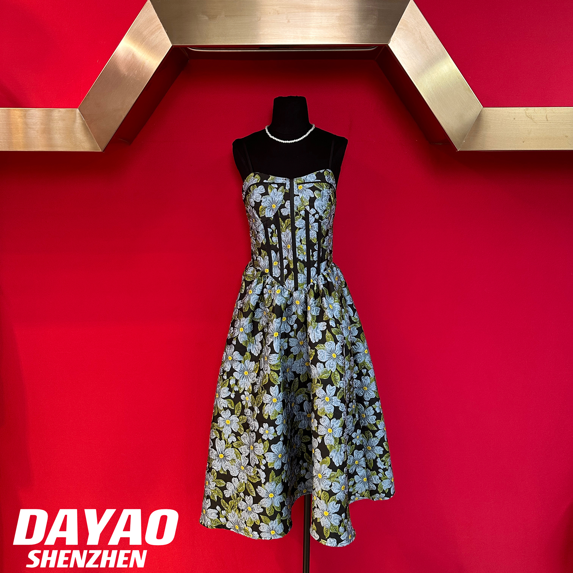 「DAYAO」23新款名媛气质高级感吊带雏菊碎花轻奢高档女装WY615