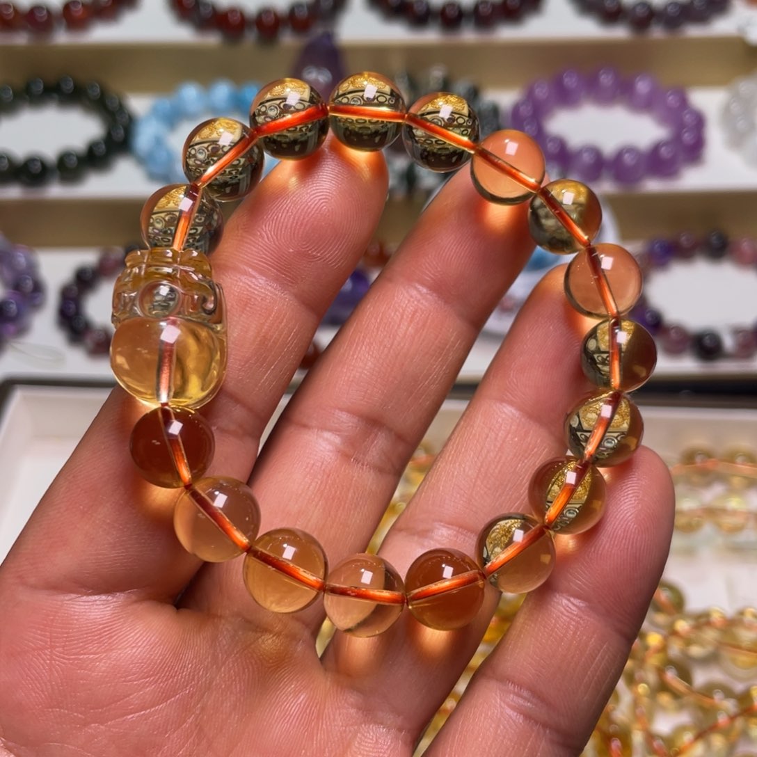 水晶手链未镶嵌黄水晶手链