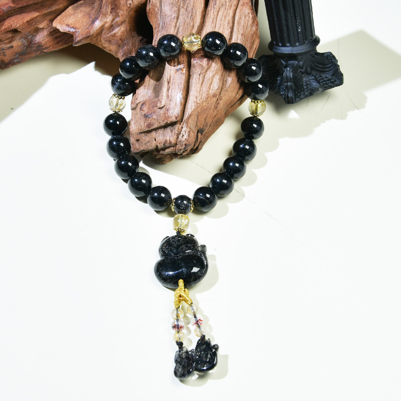 【H01-1黑发狐车挂手链】多样性发其一