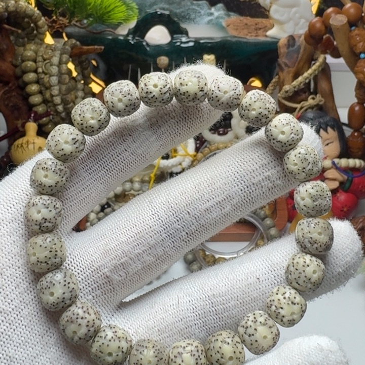 星月菩提手串7号车尺寸10.9石玉富甲单圈