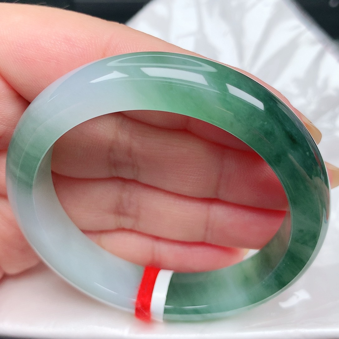 未镶嵌手镯翡翠5冰胶绿光森林