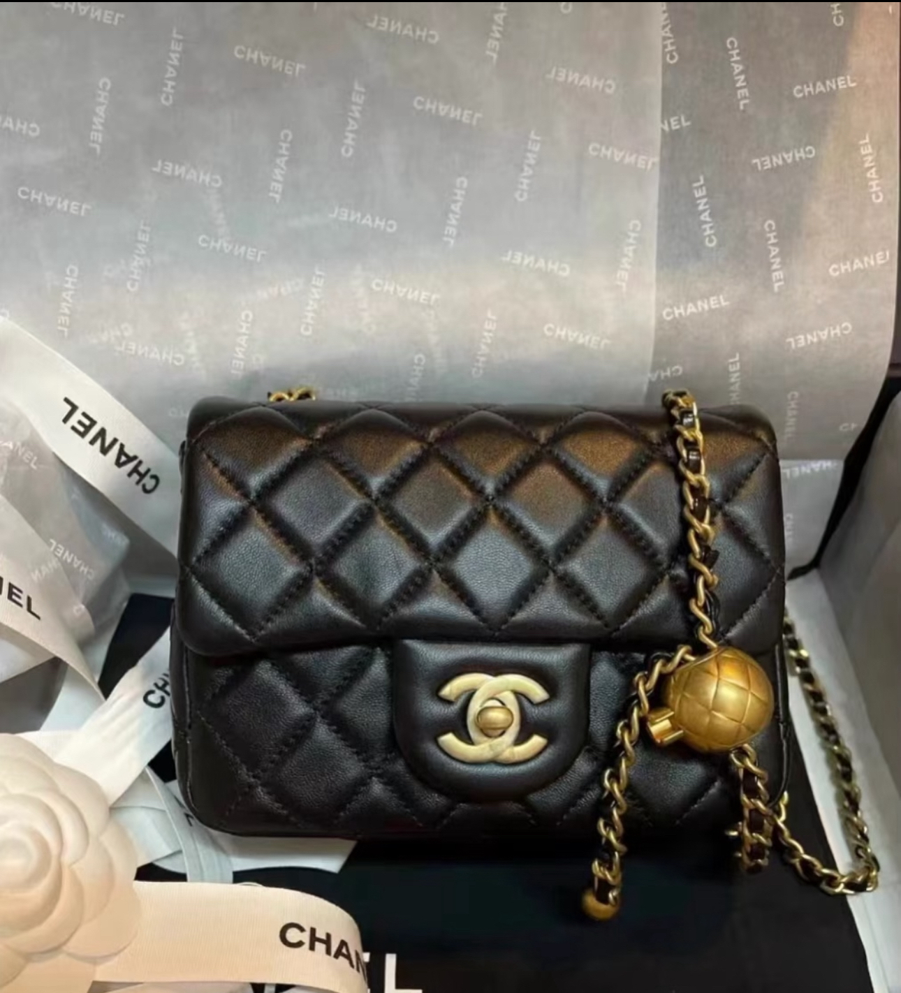 99新 Chanel/香奈儿 多多奢品/香奈儿金球22年芯片方胖挎包/99新