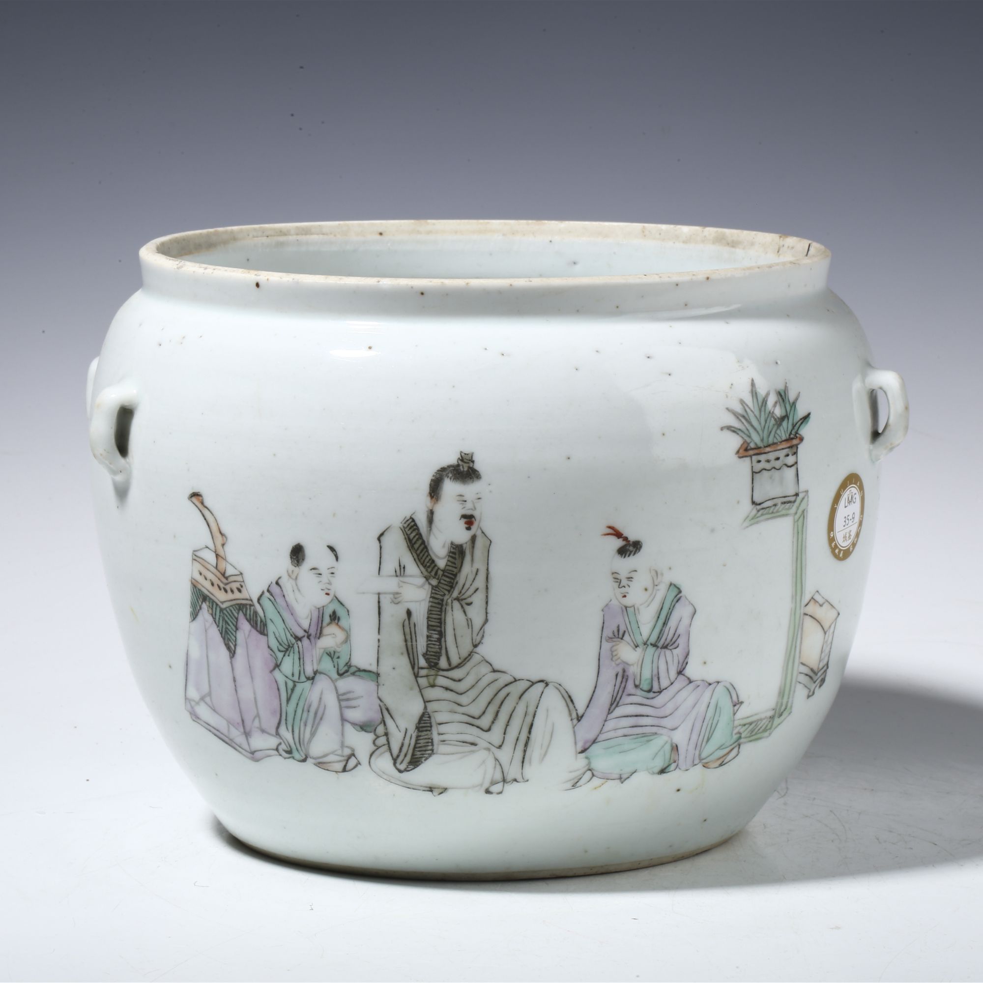 【拍卖-民国】·浅绛彩人物诗文四系粥罐