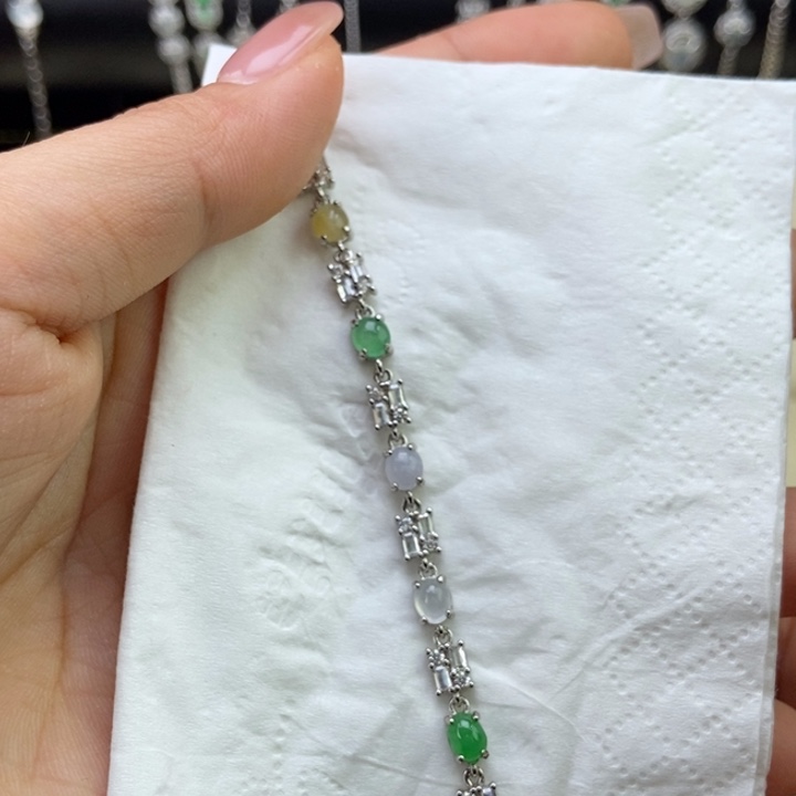 没****翡翠银S925镶嵌戒指蛋面