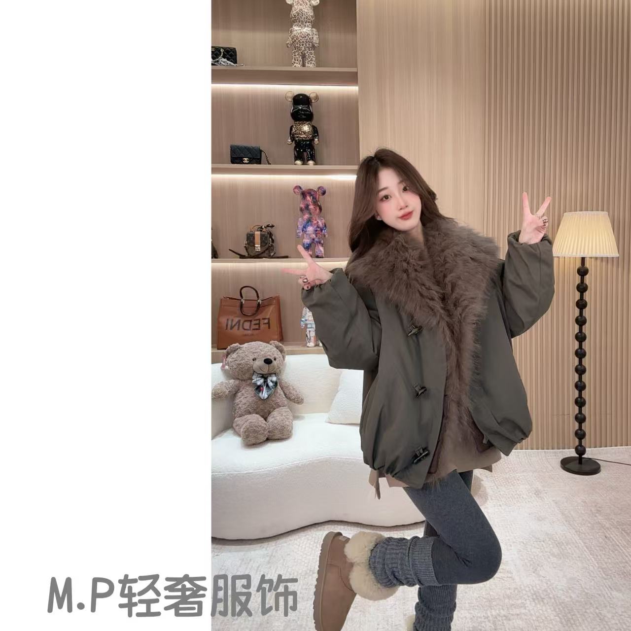 萍宝宝 | MP狐狸毛领 时尚轻奢宽松外套
