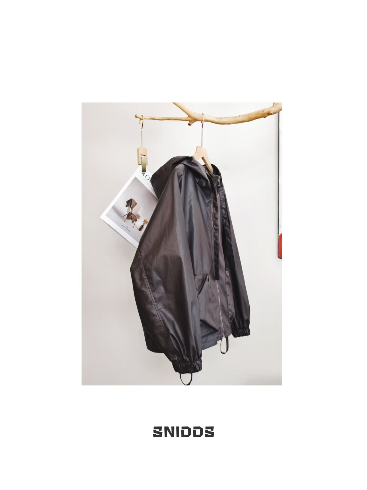 10/11  女士秋季 油蜡棉质宽松连帽风衣外套