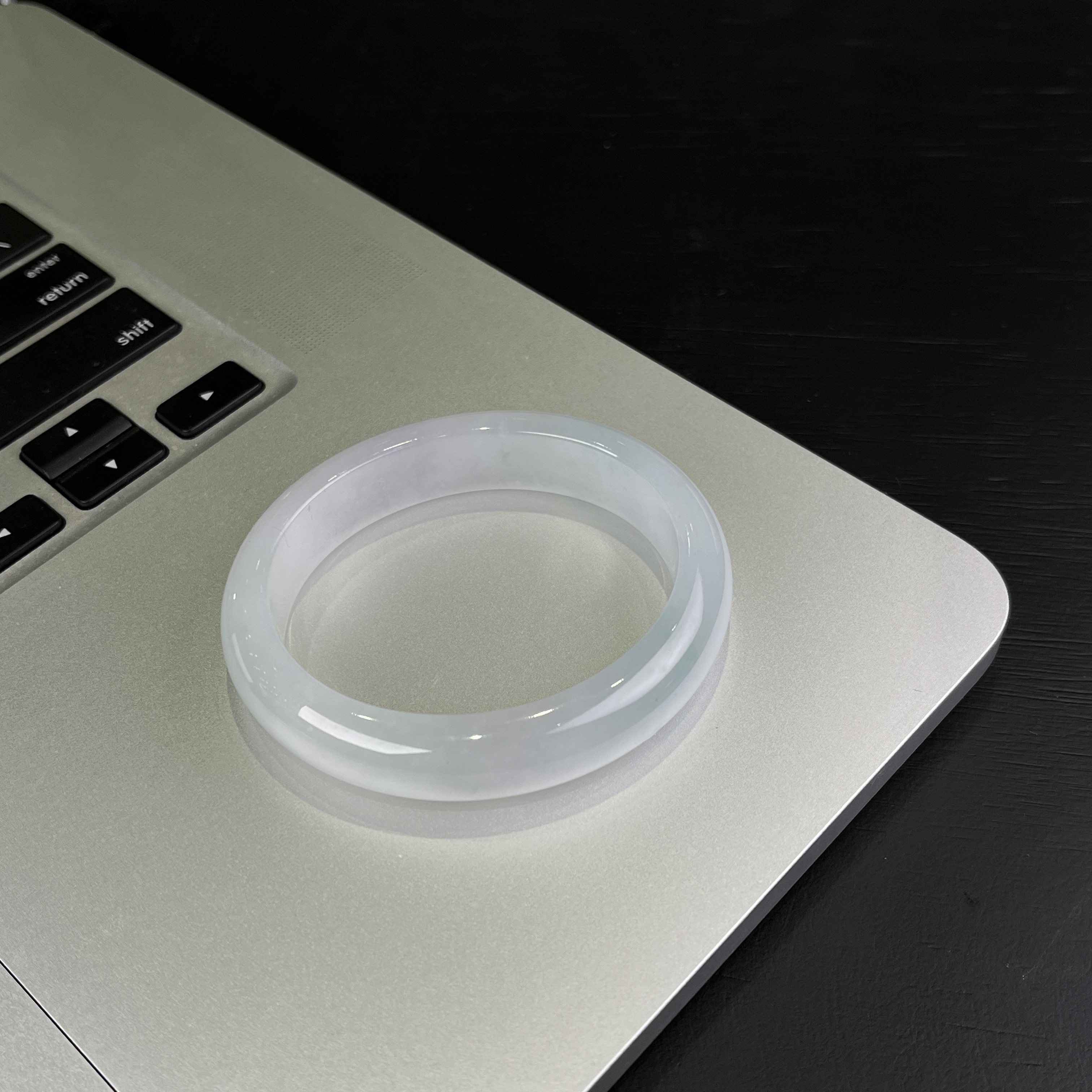 缅甸翡翠A货正冰种苹果绿手镯平安镯53圈口