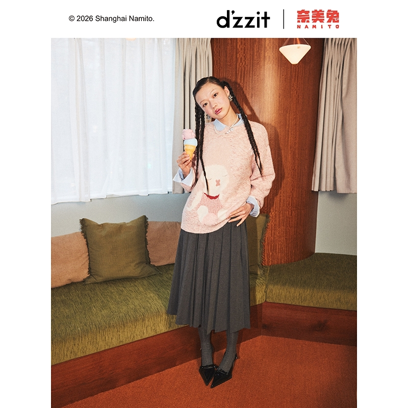 【奈美兔联名款】dzzit地素针织衫26春慵懒感宽松上衣女3K1EE42