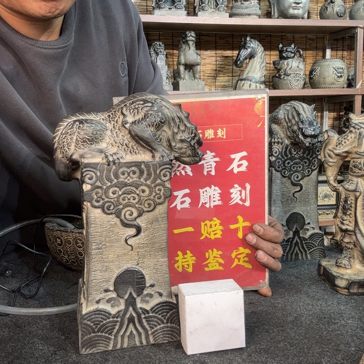 石材天然青石雕刻打孔二米管