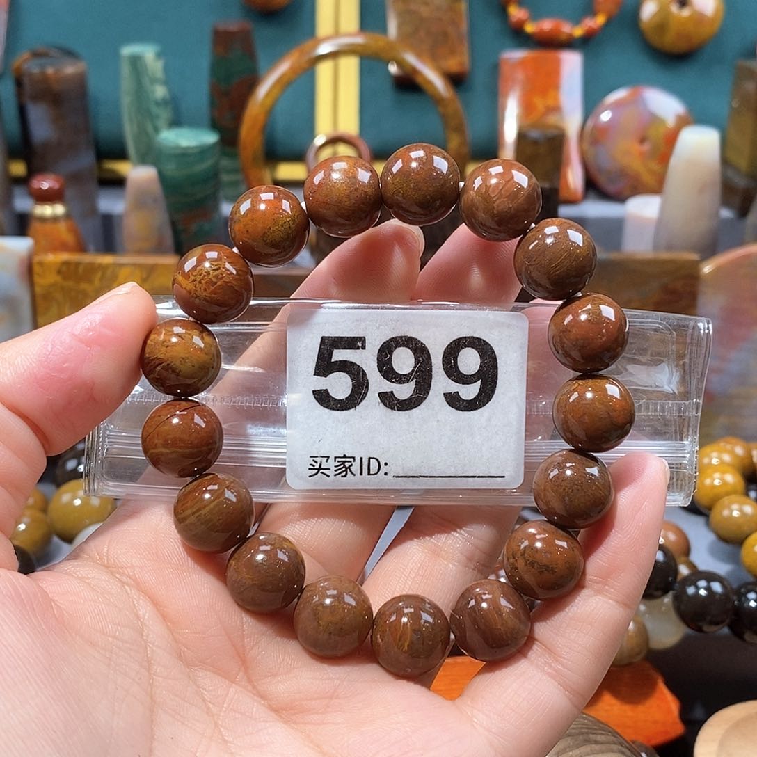 硅化玉天然北票硅化玉手串未镶嵌天然北票硅化玉手串