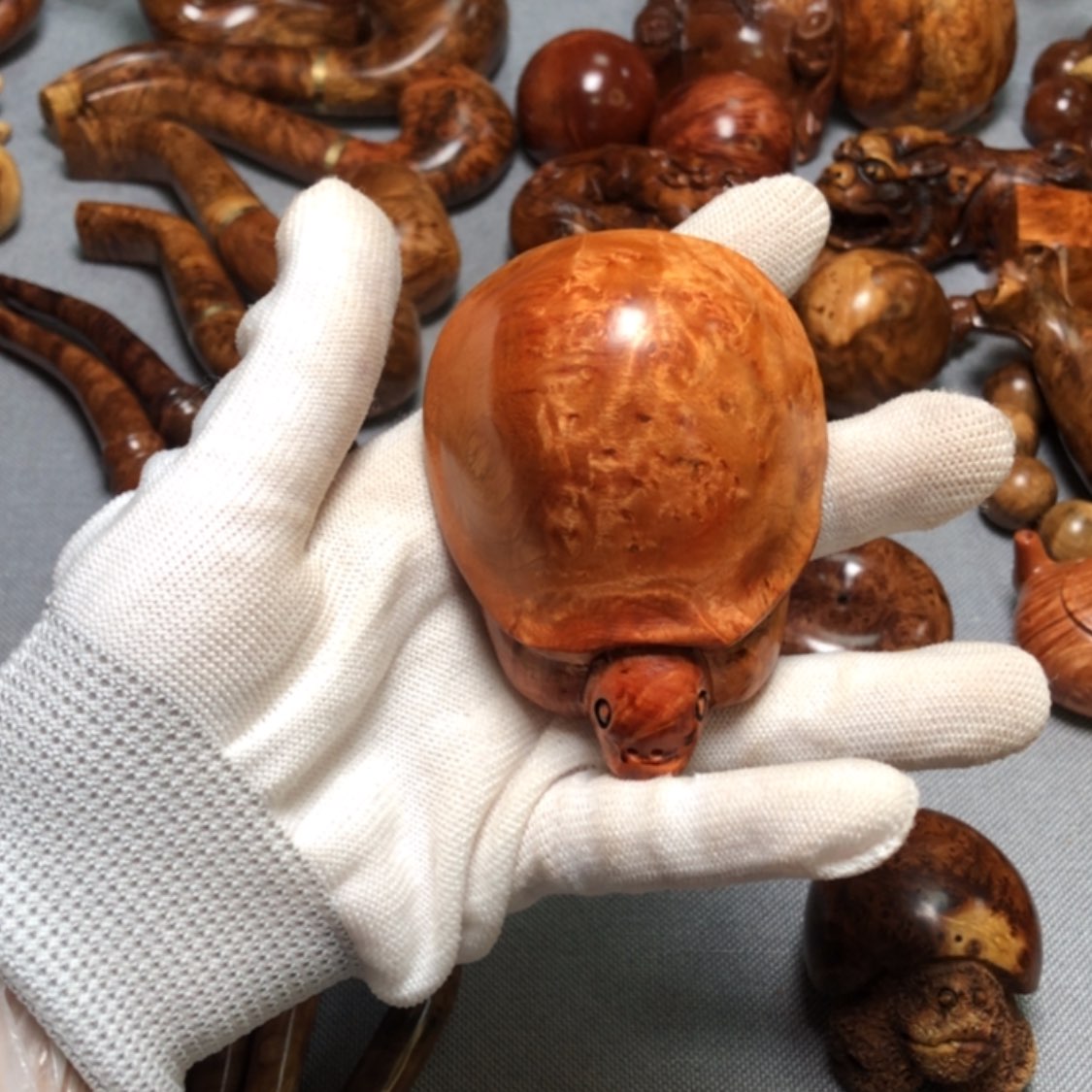 【闪购商品】木麻梨疙瘩火琉璃手把件