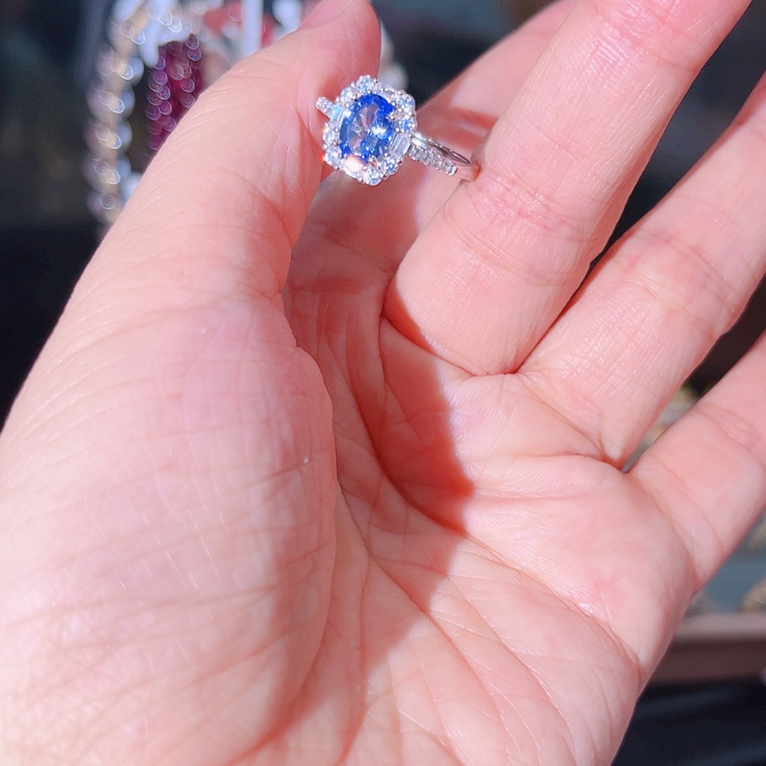 坦桑石戒指银S925镶嵌