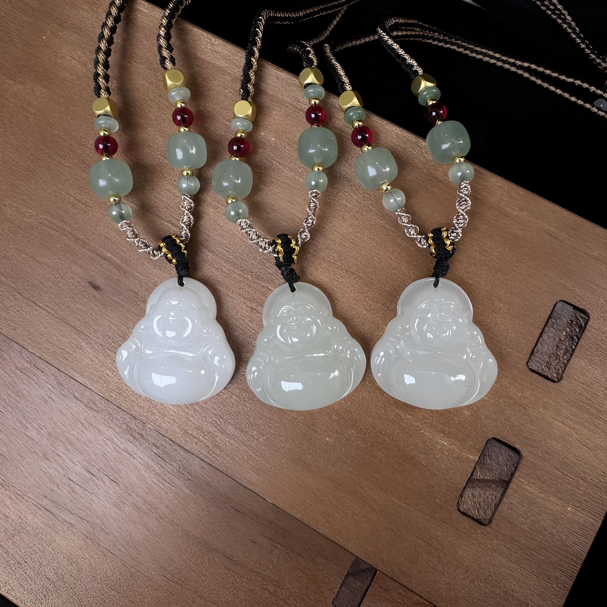 【大足石刻】天然和田玉  佛公吊坠 附证书 （多样性发其一）0040