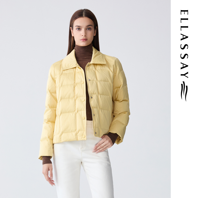 ELLASSAY歌力思冬季新款气质翻领单排扣女E363L03400