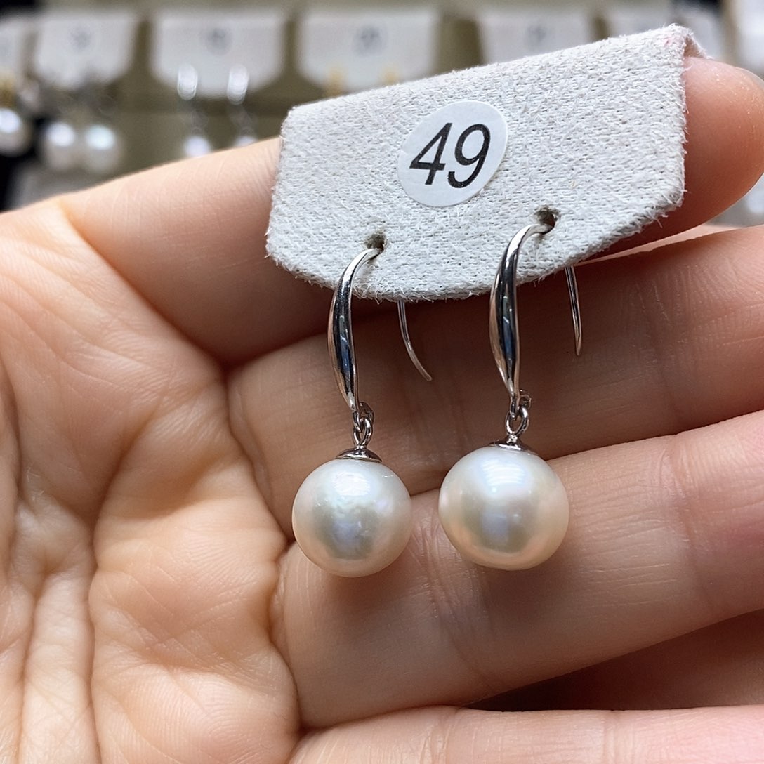 淡水珍珠耳饰银S925镶嵌