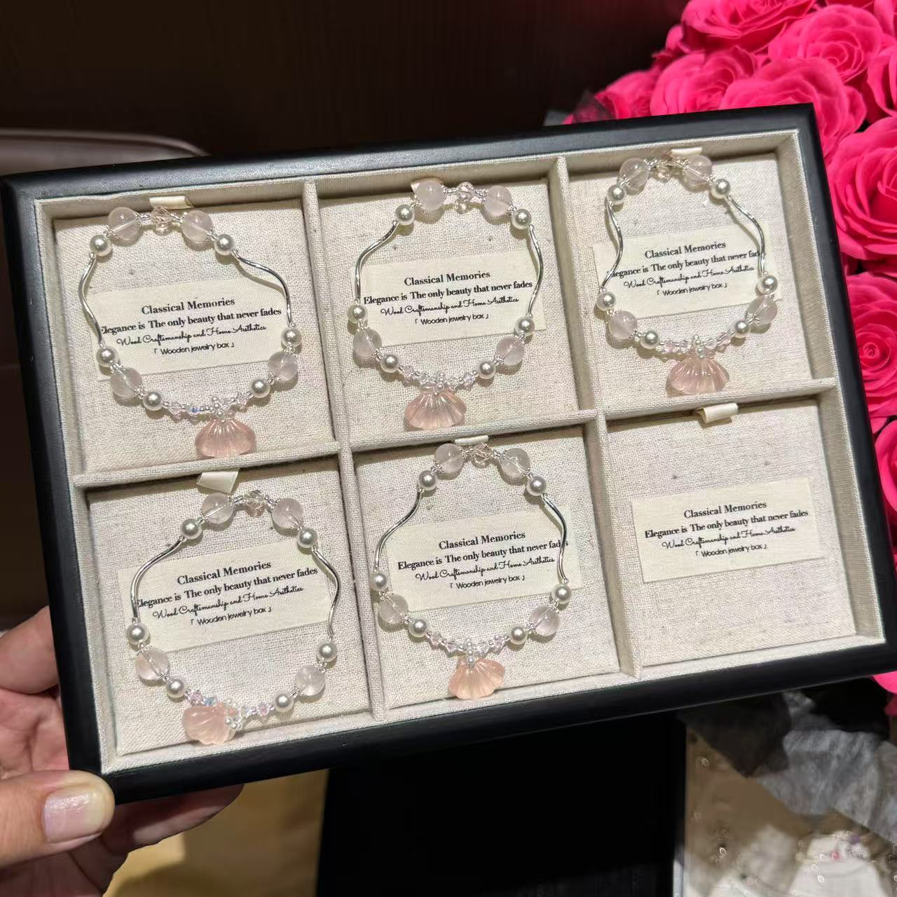 S832 小扇贝 粉晶贝壳设计款手串 多样性发一 颜色微差