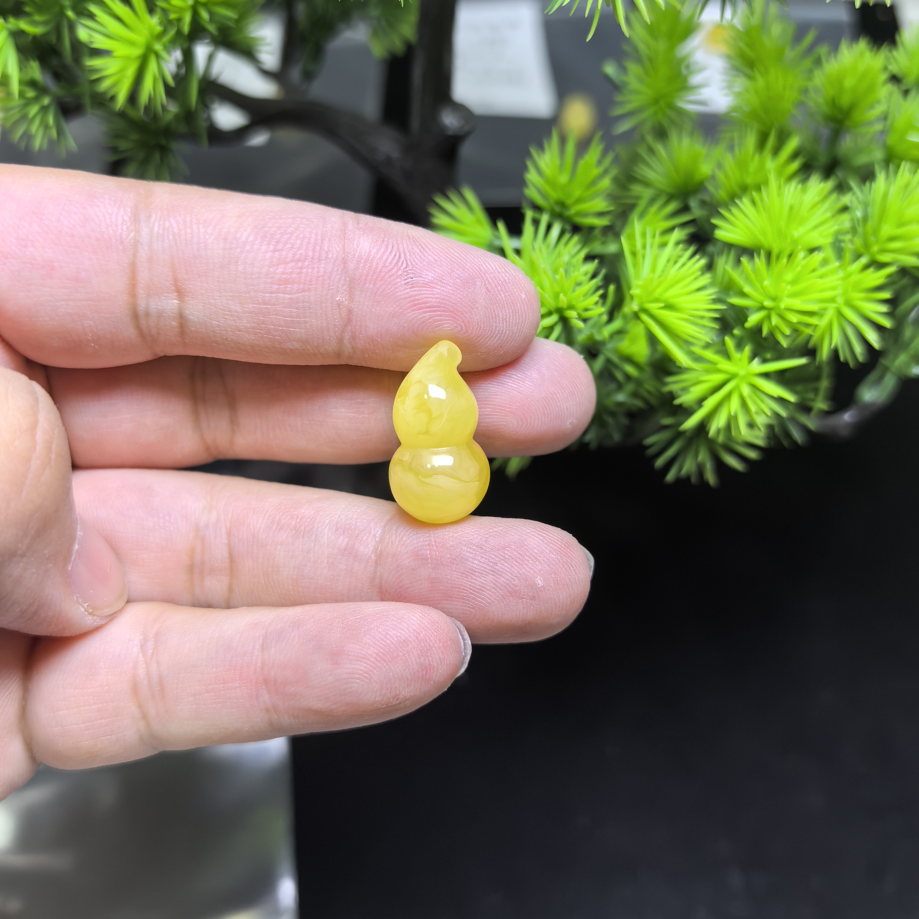 Y3510天然蜜蜡葫芦鸡油黄配饰吊坠无优化12.3×22天然蜜蜡假一罚四