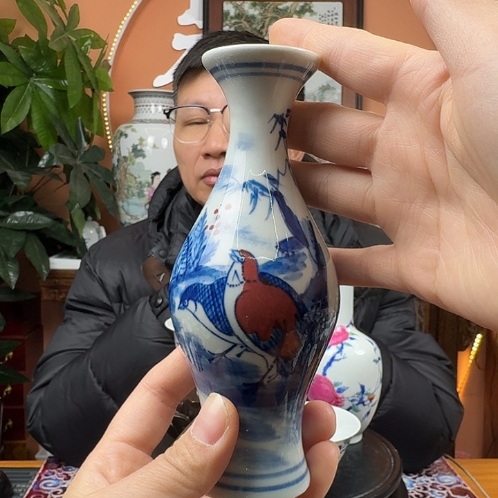 陶摆件景德镇陶瓷手工花瓶