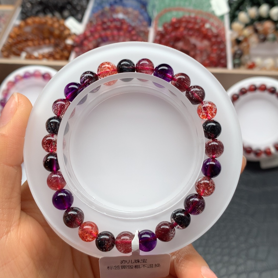 水晶手链未镶嵌满矿黑加仑BD7.3