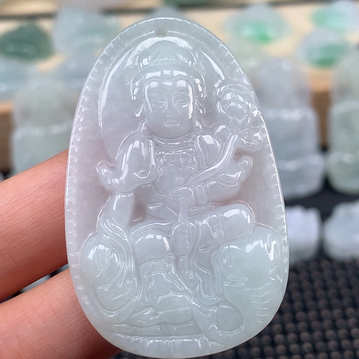 颈饰未镶嵌翡翠普贤菩萨吊坠