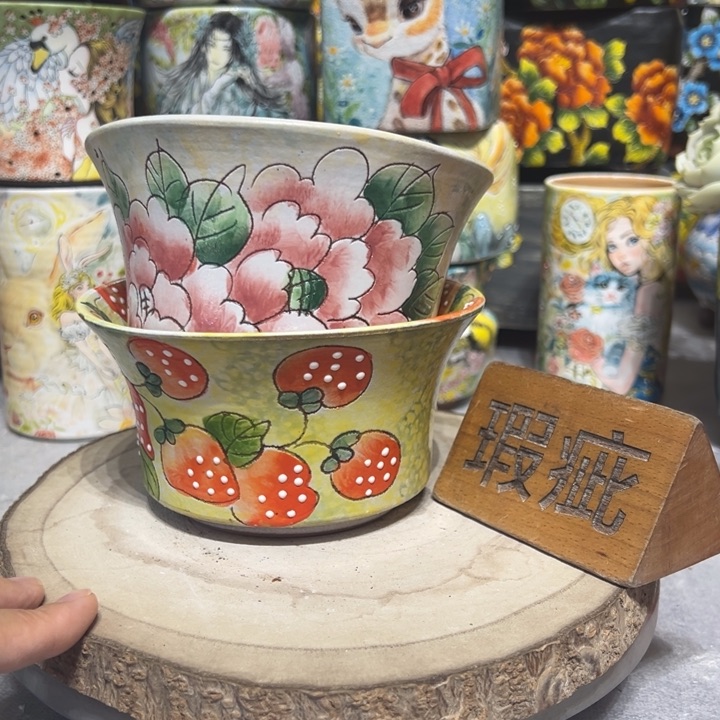 景德镇红陶精品手绘陶瓷