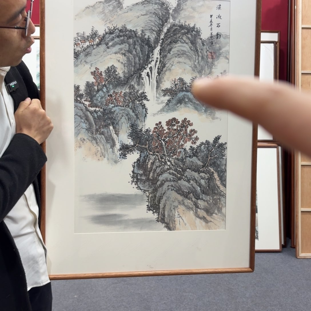 国画带框绘画90/60尺寸
