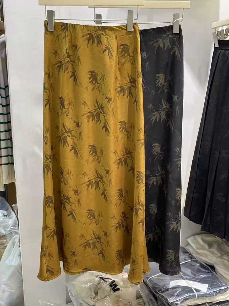 九月 6031竹叶新中式气质新显瘦半身裙